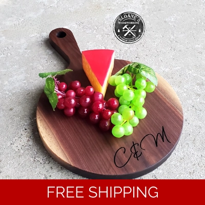 Round Walnut Cheese Board Personalized!
